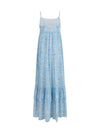 poodle-print tiered long dress