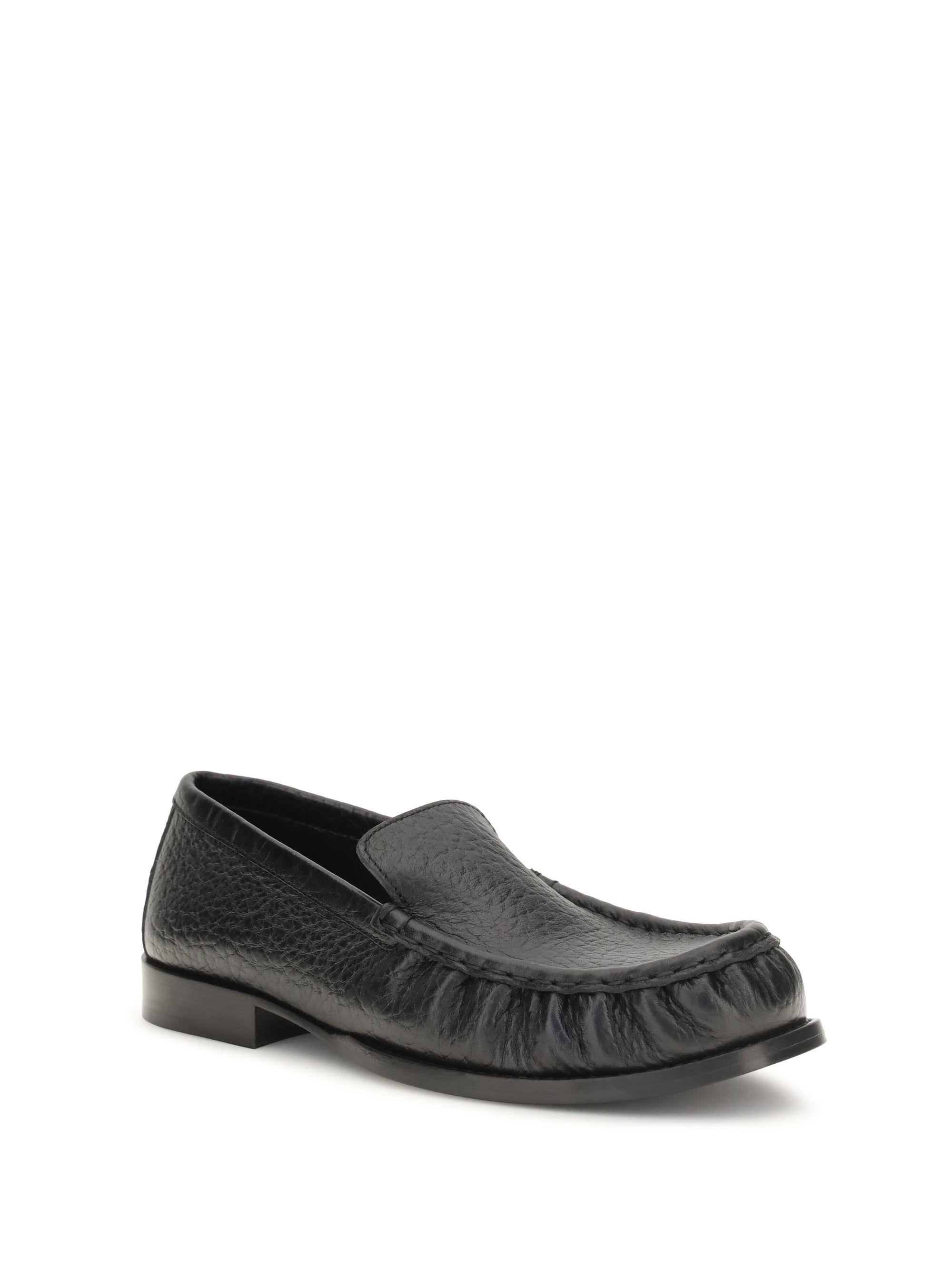 grained leather loafers