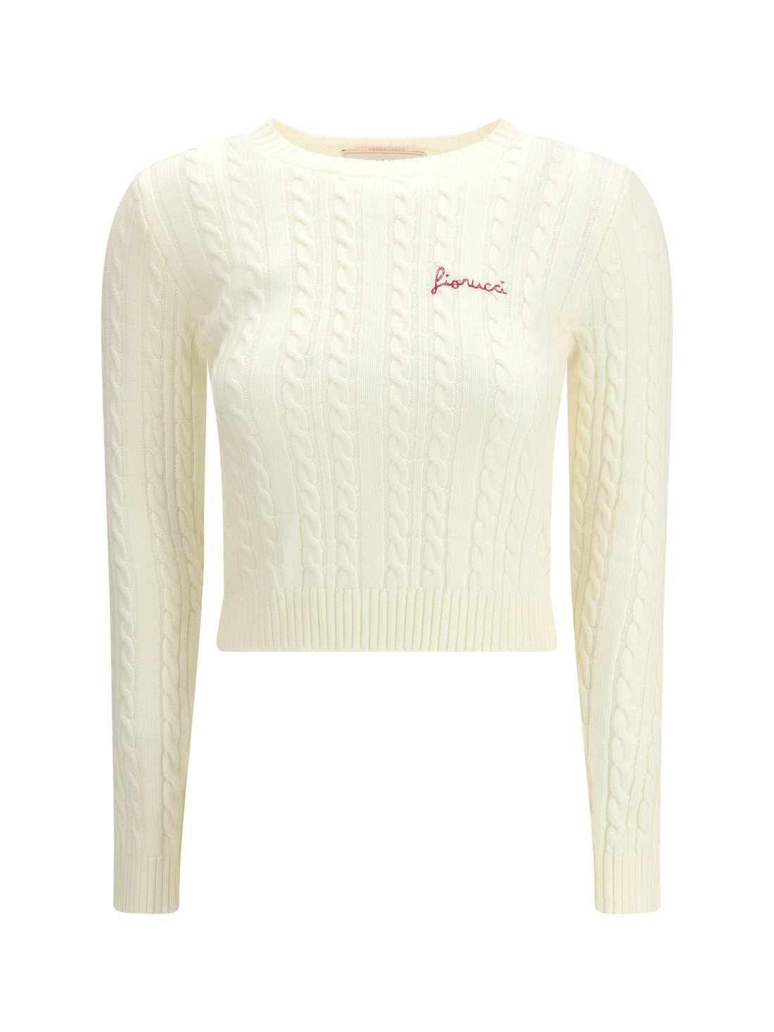 FIORUCCI S cableknit logo crop jumper