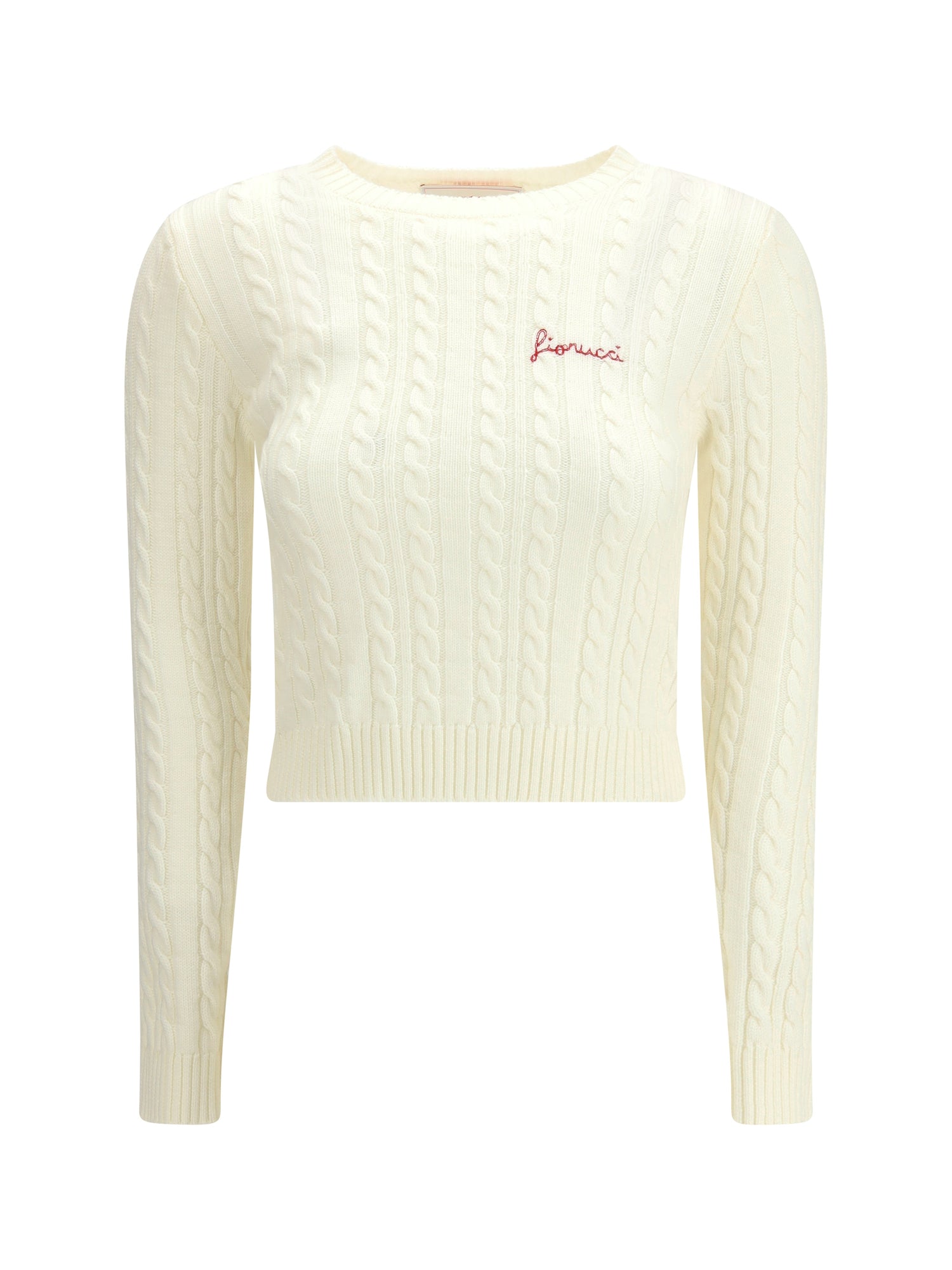 FIORUCCI S cableknit logo crop jumper