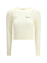 FIORUCCI S cableknit logo crop jumper