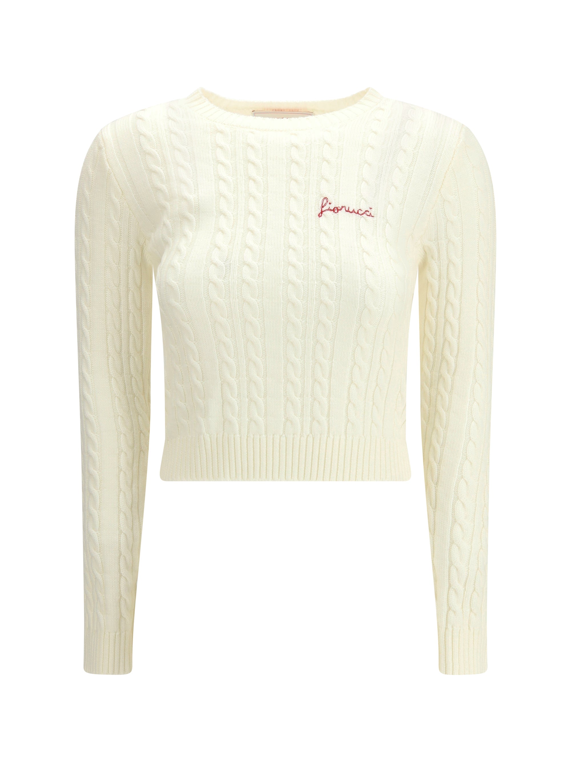 FIORUCCI S cableknit logo crop jumper