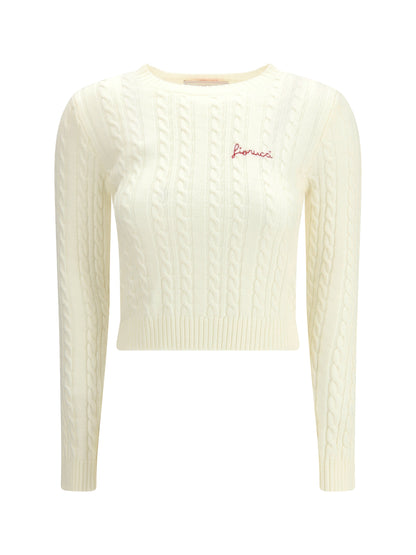 FIORUCCI S cableknit logo crop jumper
