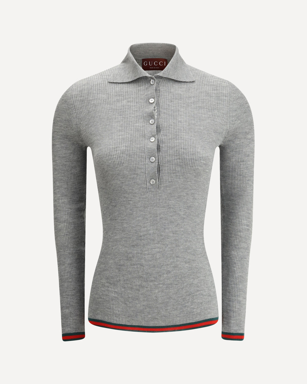 Gucci Cashmere Polo Shirt Grey