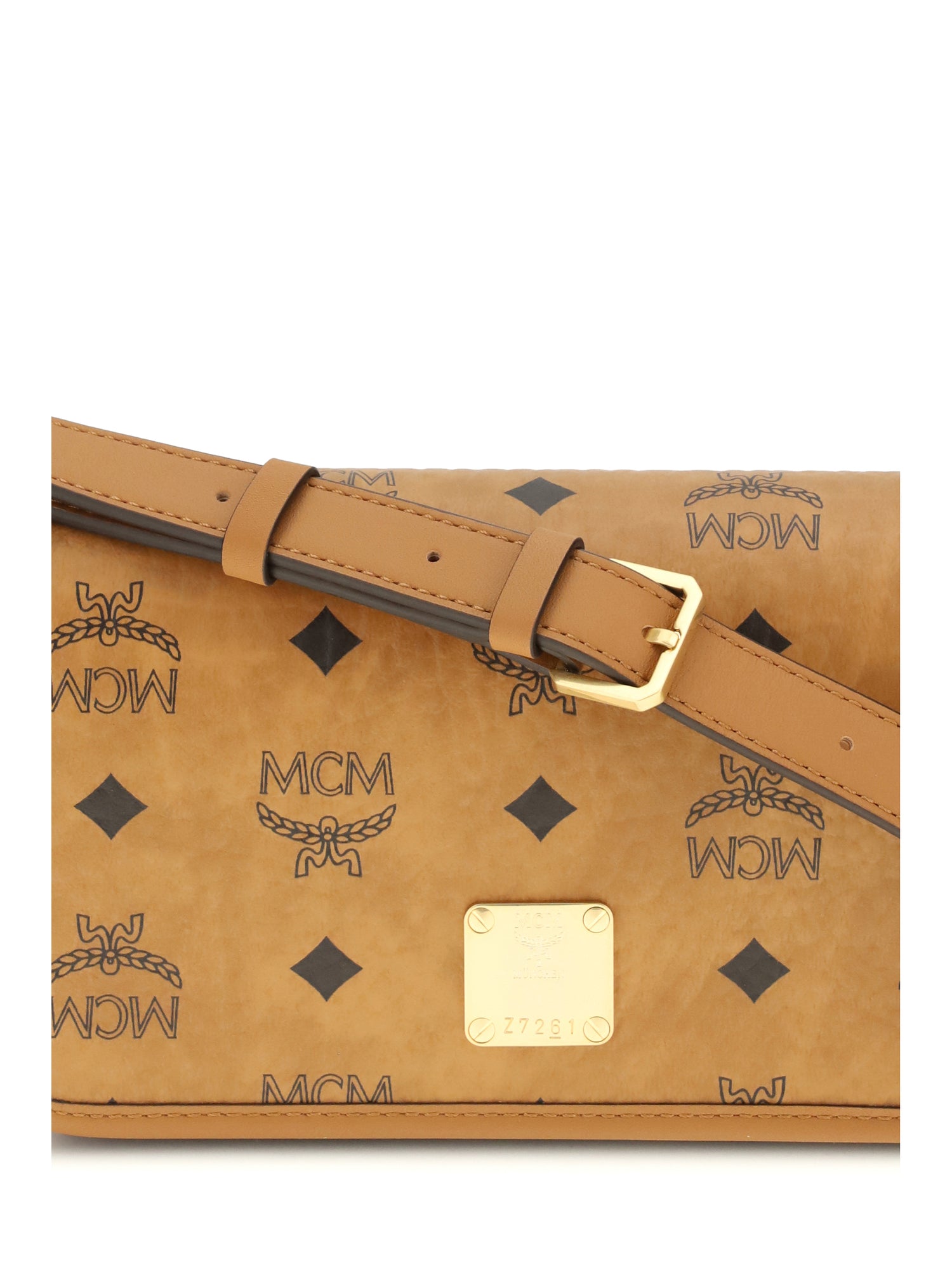 MCM OS printed canvas shoulder bag