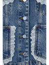 rigid denim jacket with lace details