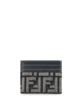FENDI OS embroidered denim card holder