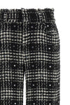 prince of wales patterned cotton and wool bouclé pants