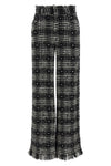 prince of wales patterned cotton and wool bouclé pants