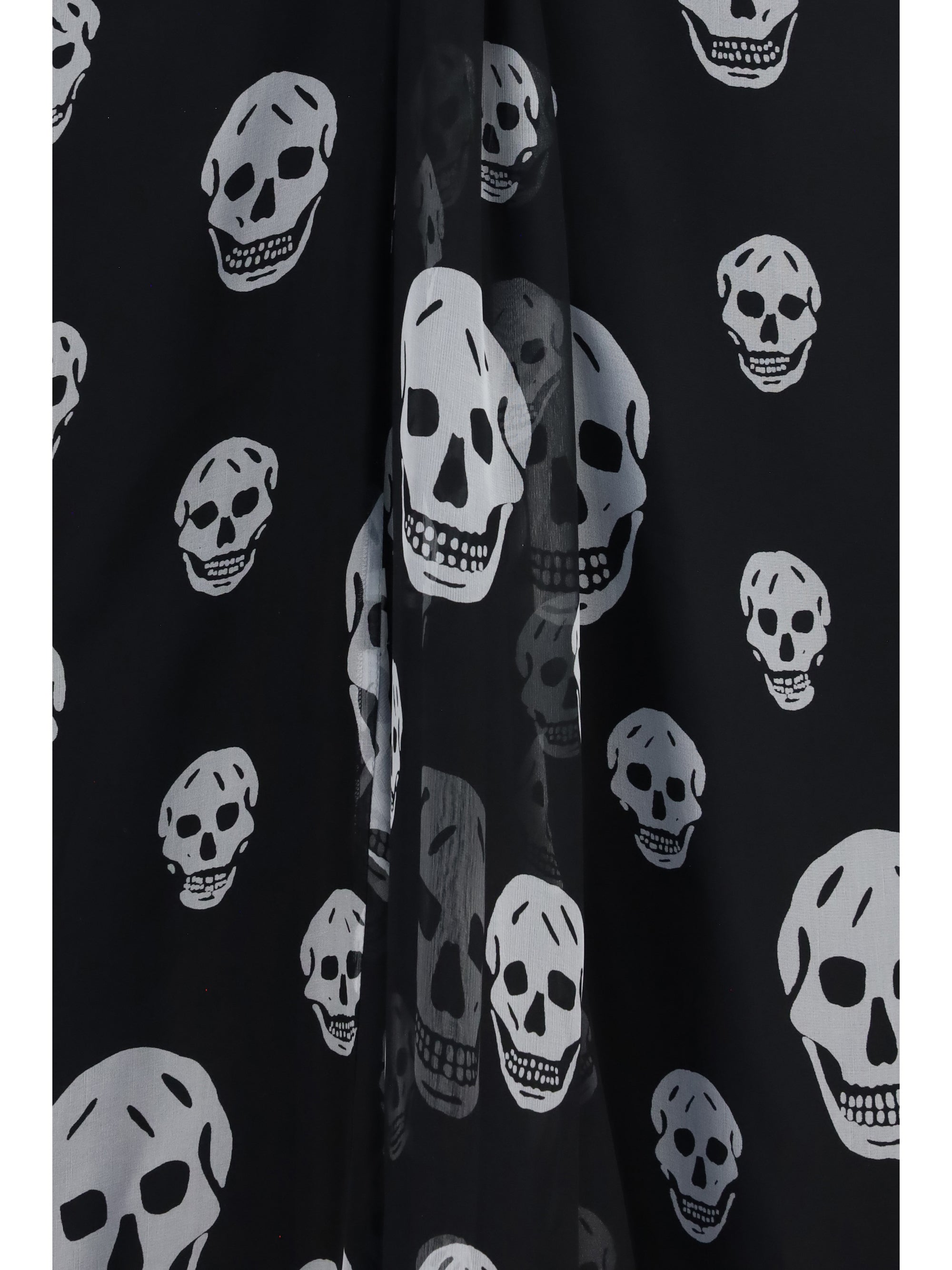 draped long skull skirt