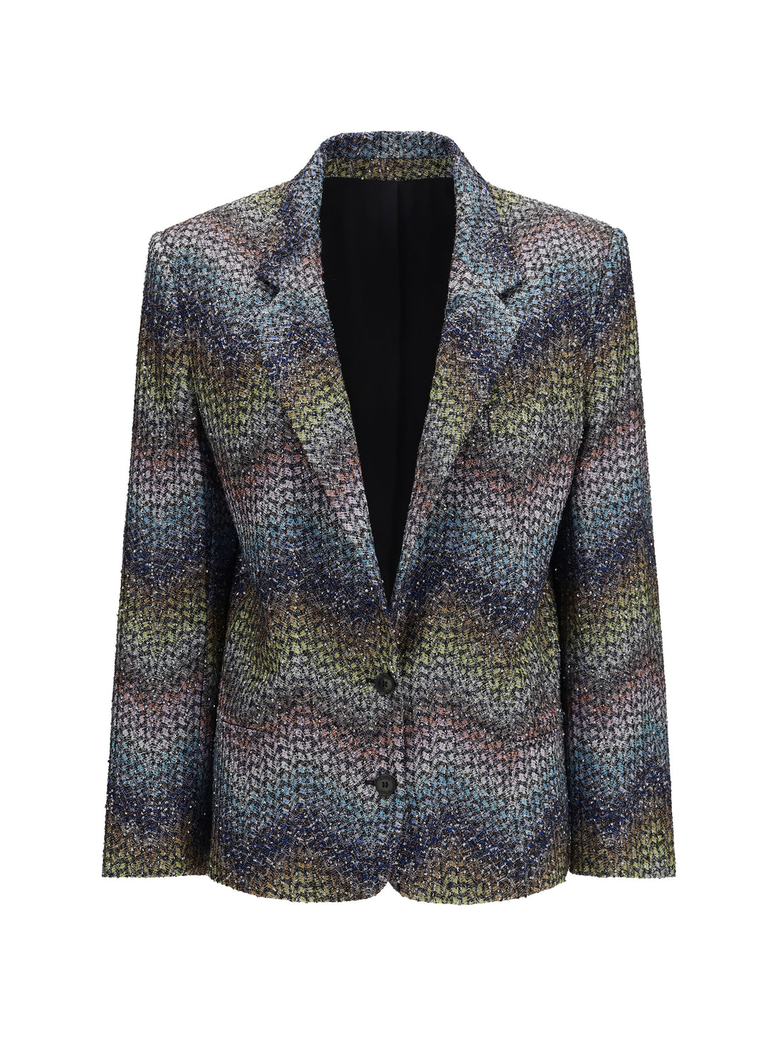 MISSONI 40 single-breasted lamé viscose blazer