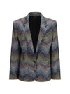 single-breasted lamé viscose blazer