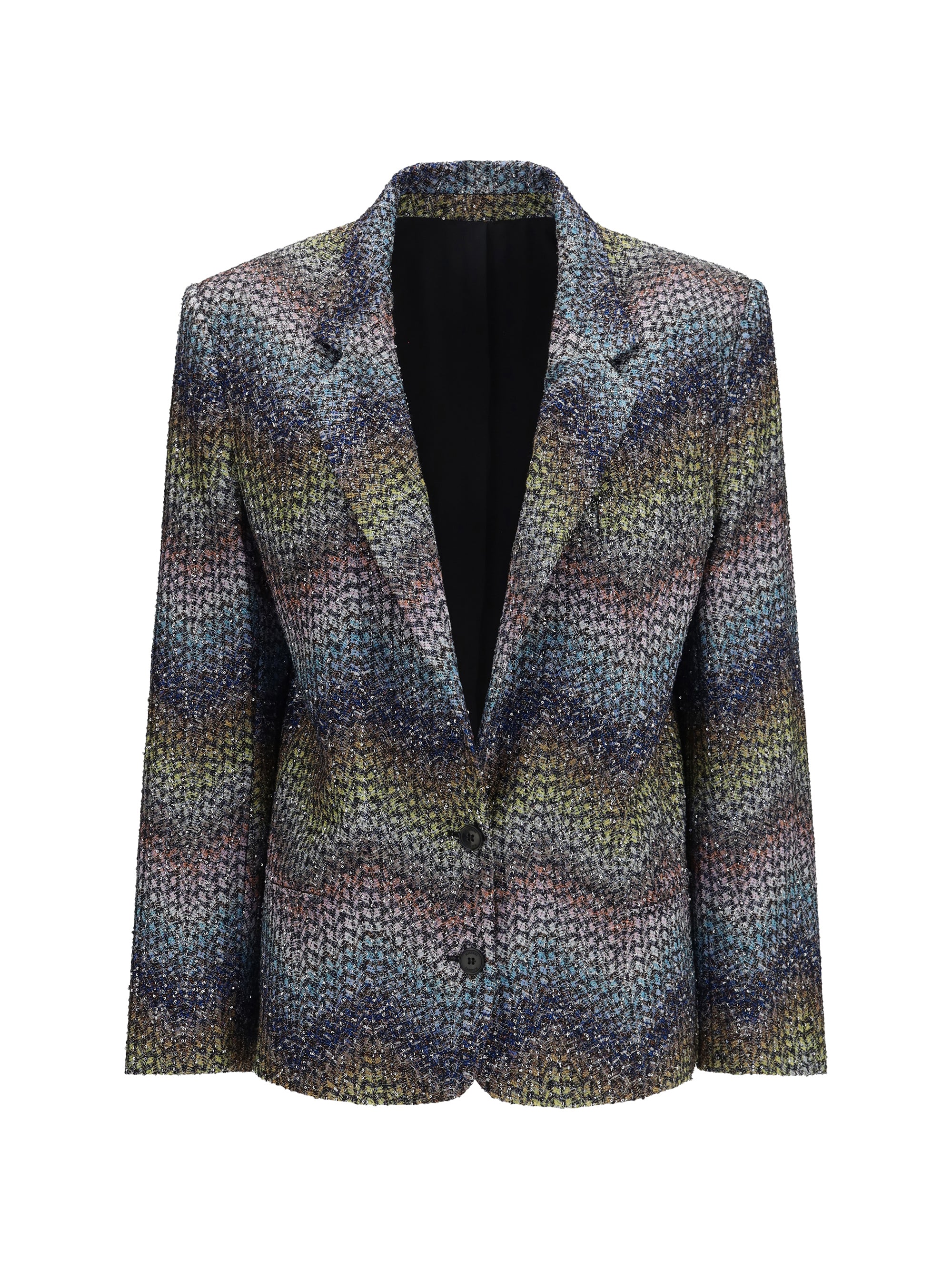 single-breasted lamé viscose blazer