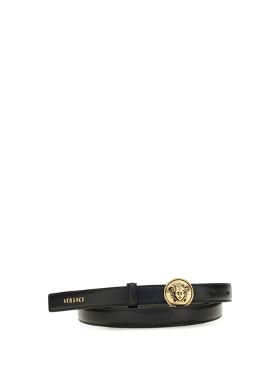 logo leather belt