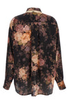 illustration lace scarf silk shirt