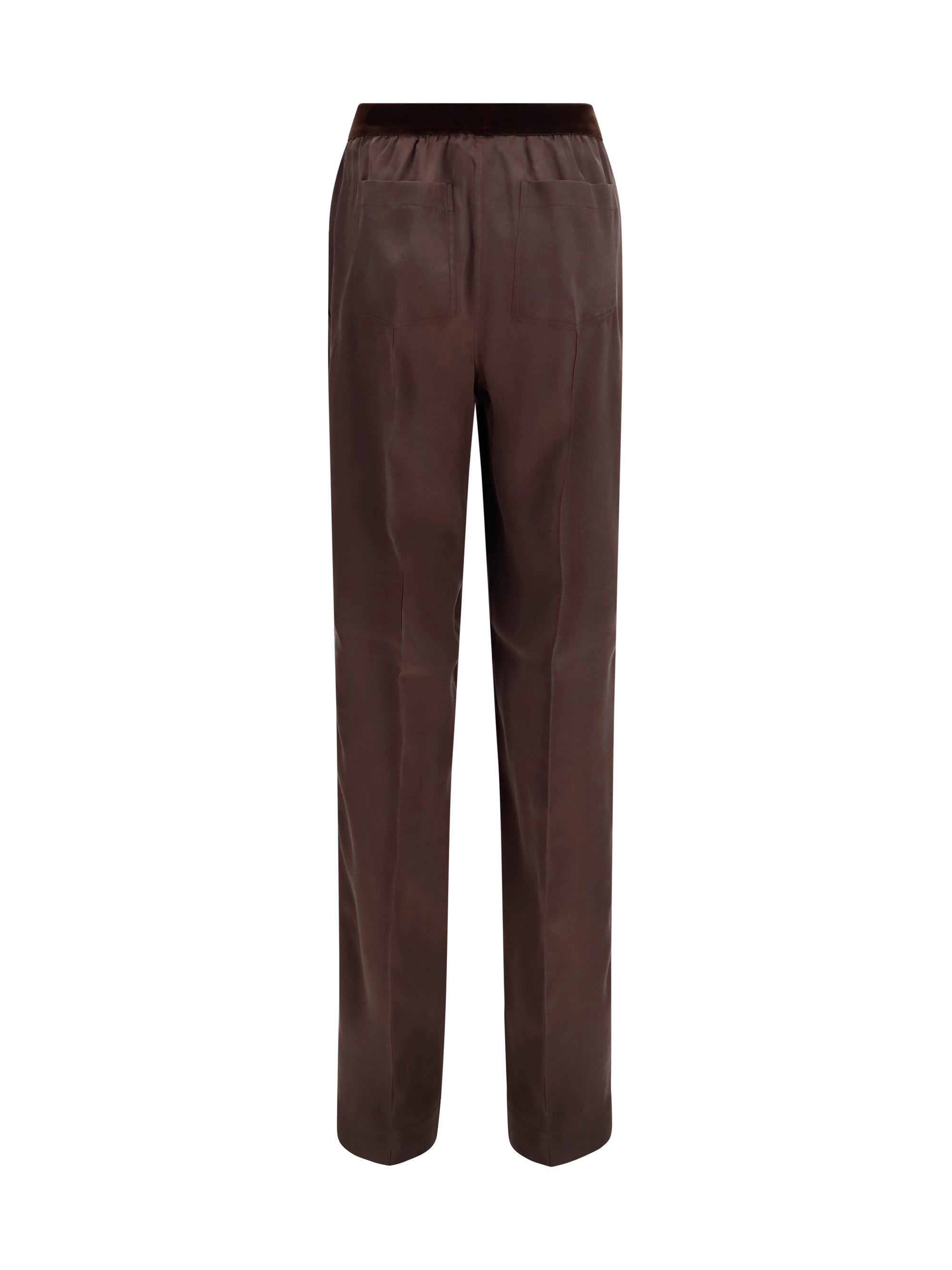 stretch silk satin pants