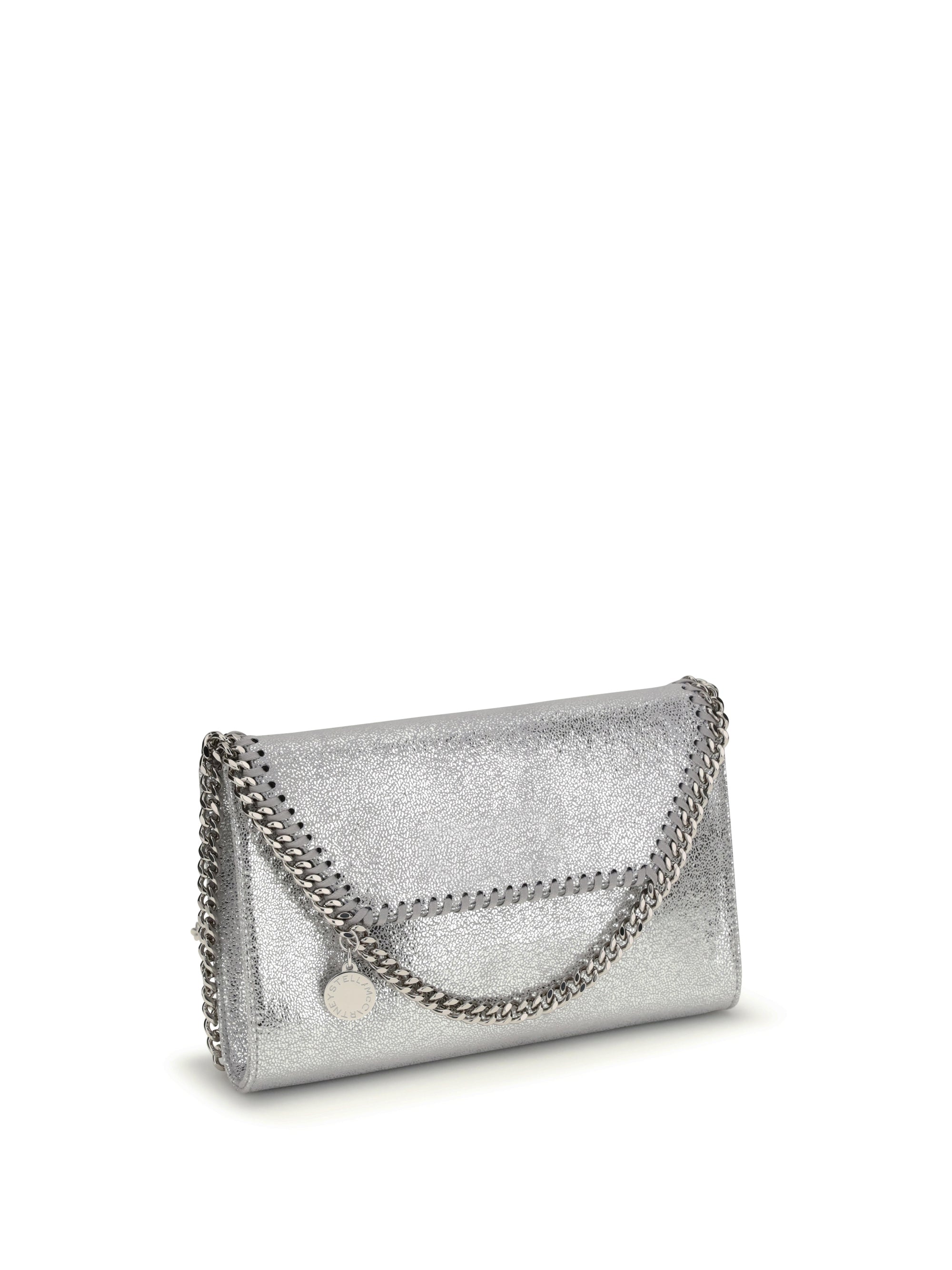 falabella metallic finish shoulder bag