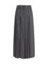 BRUNELLO CUCINELLI 36 pleated long skirt in virgin wool techno gauze