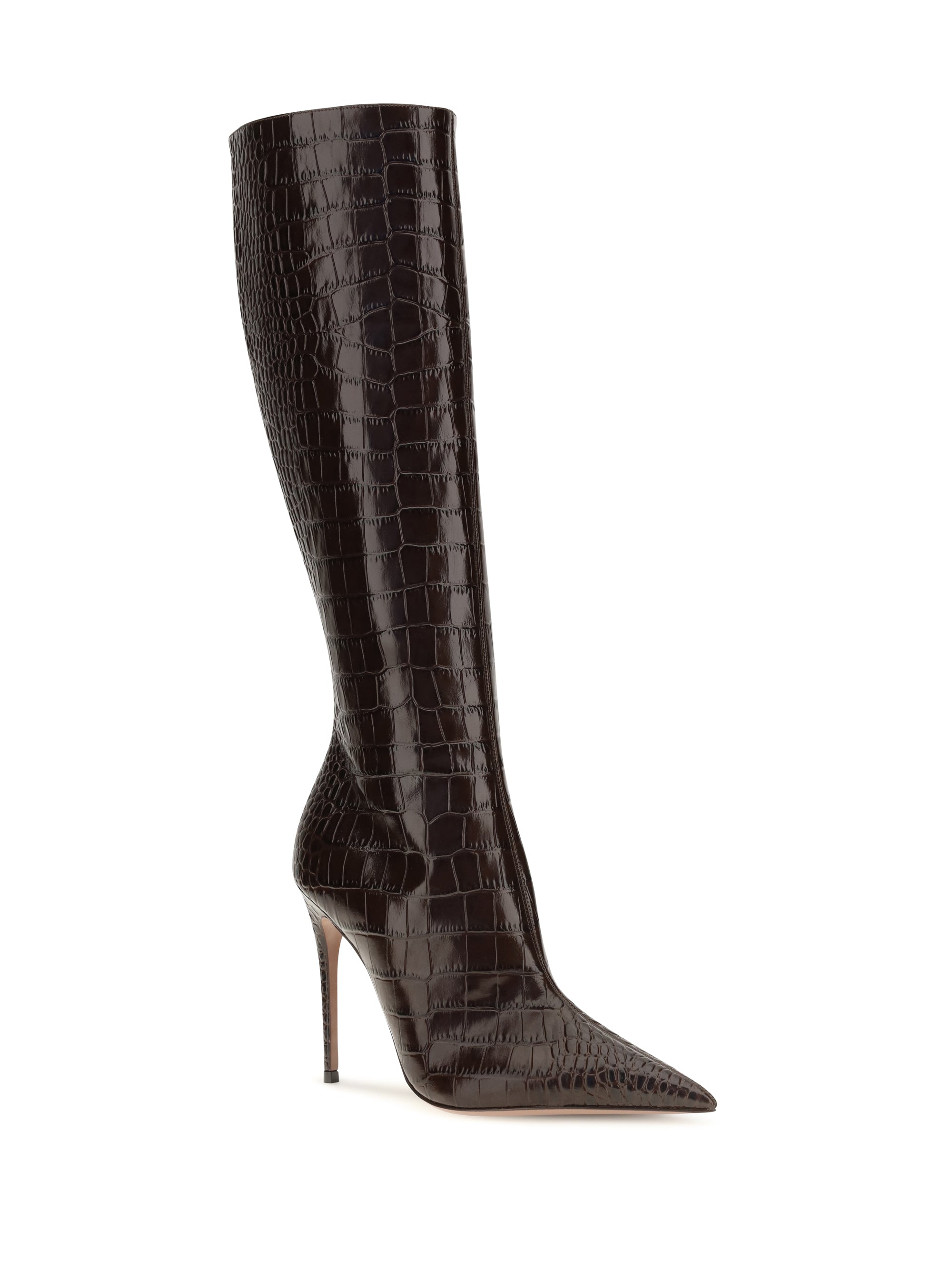 vera crocodile-effect tall boots