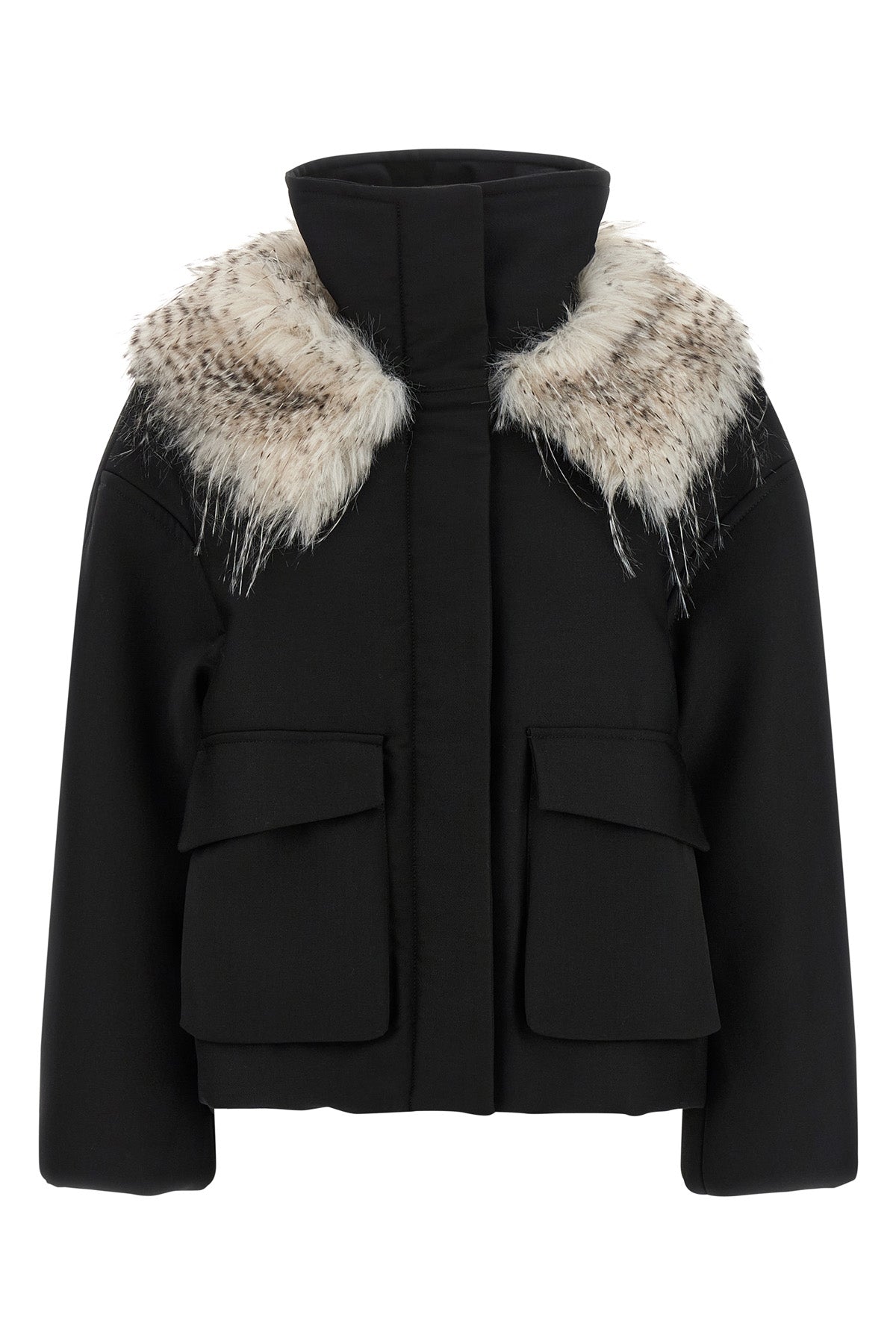 the bobby tela jacket defines winter volumes through a structured model and a re
