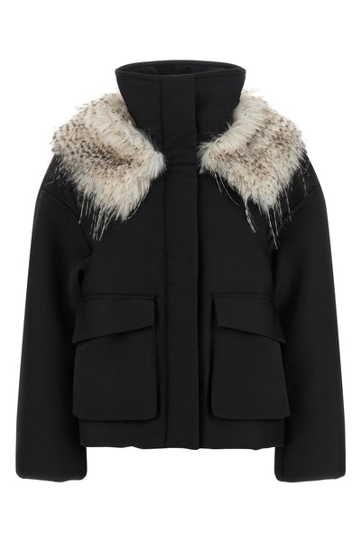 the bobby tela jacket defines winter volumes through a structured model and a re