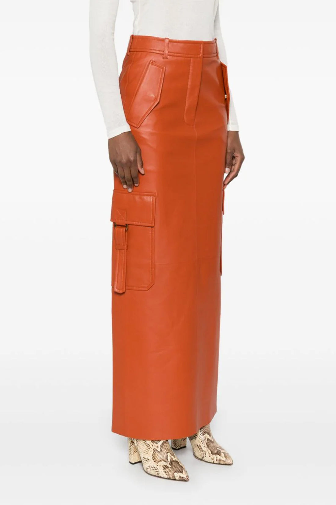 ZIMMERMANN 0 illustration leather midi skirt