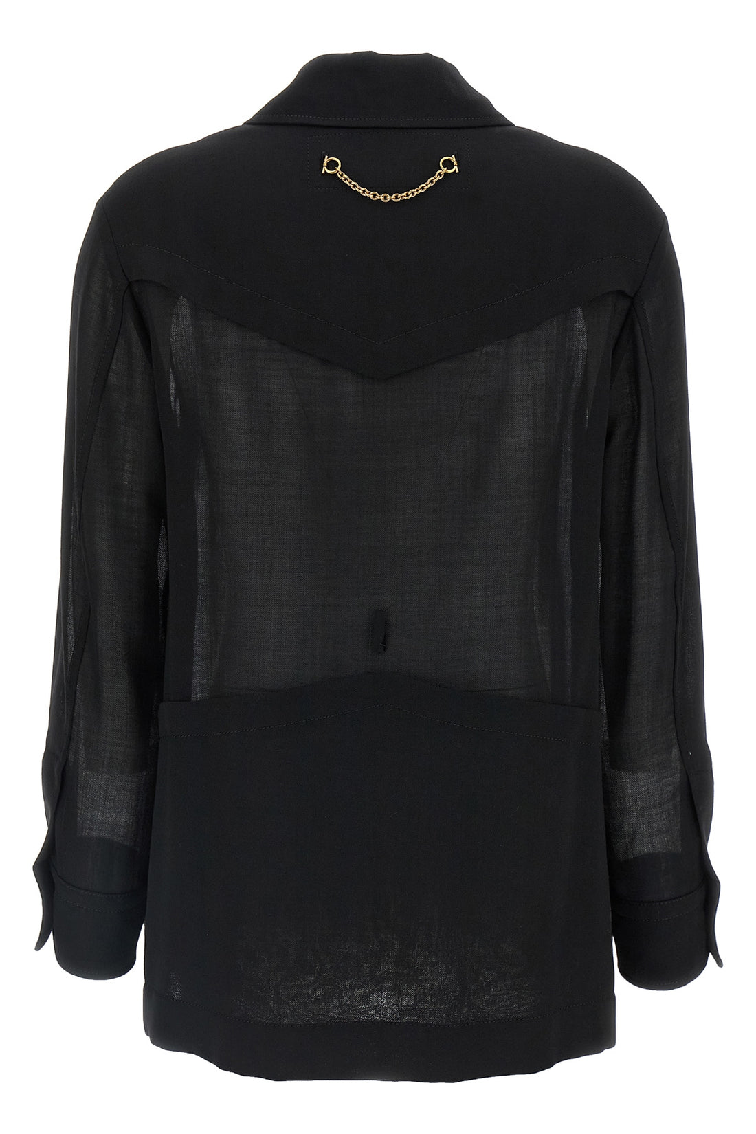 FERRAGAMO 40 shirt-style jacket in light semi-transparent wool