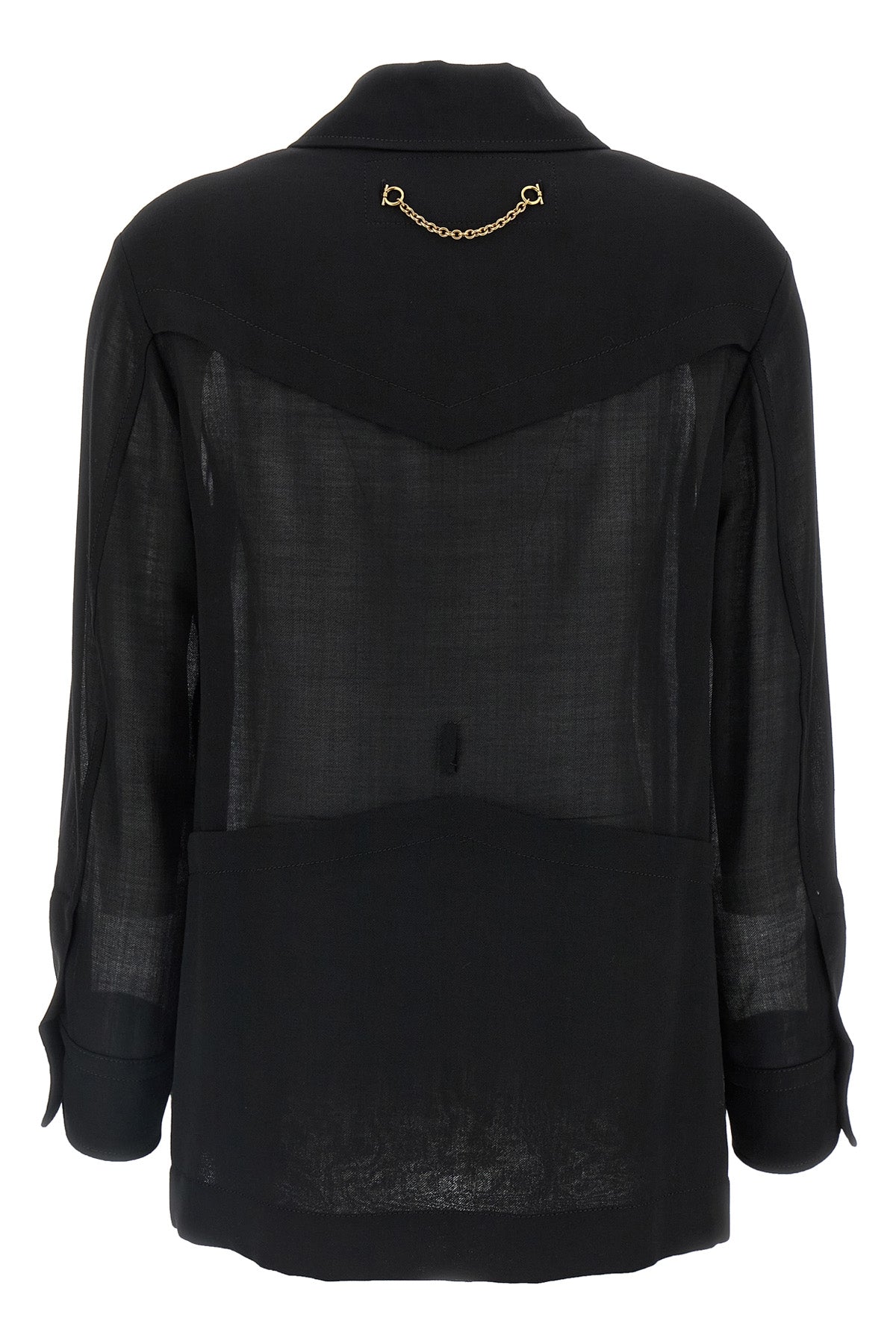 shirt-style jacket in light semi-transparent wool