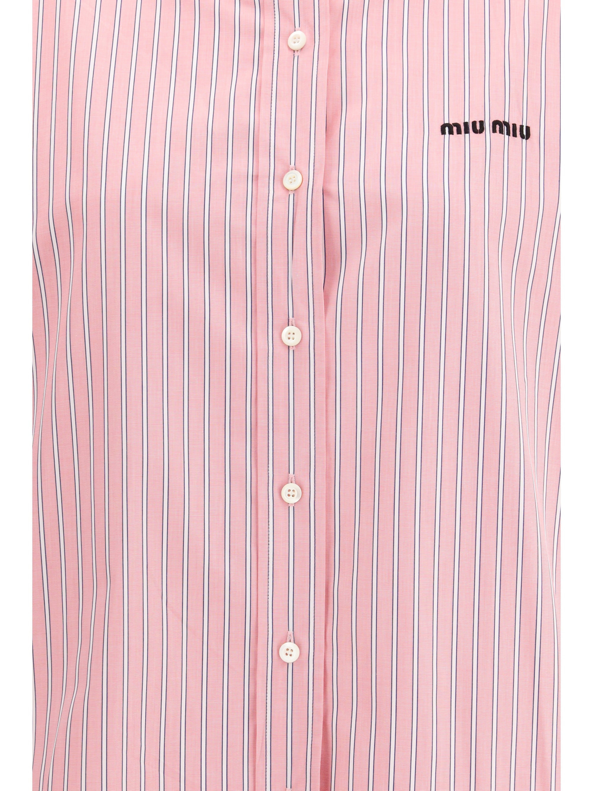 MIU MIU 40 striped poplin shirt