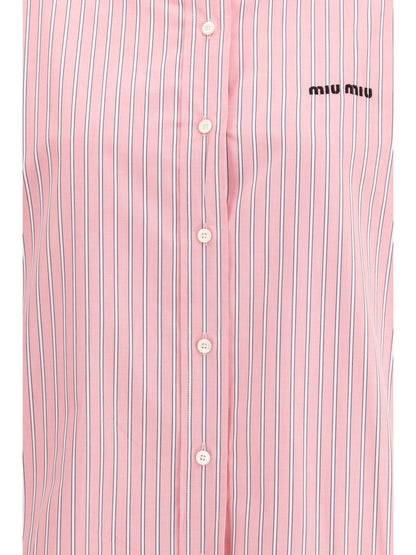 MIU MIU 40 striped poplin shirt