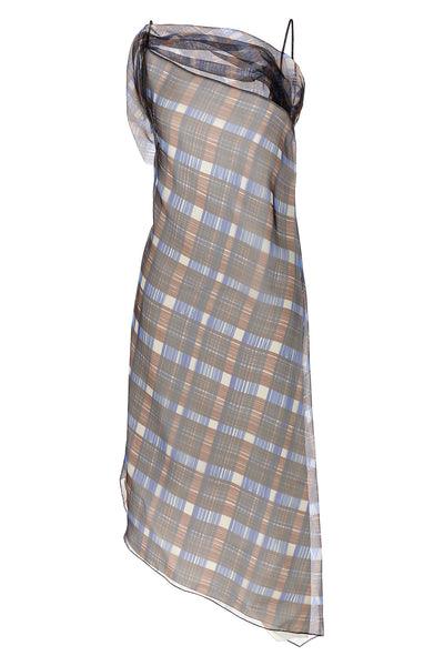 asymmetrical organza dress