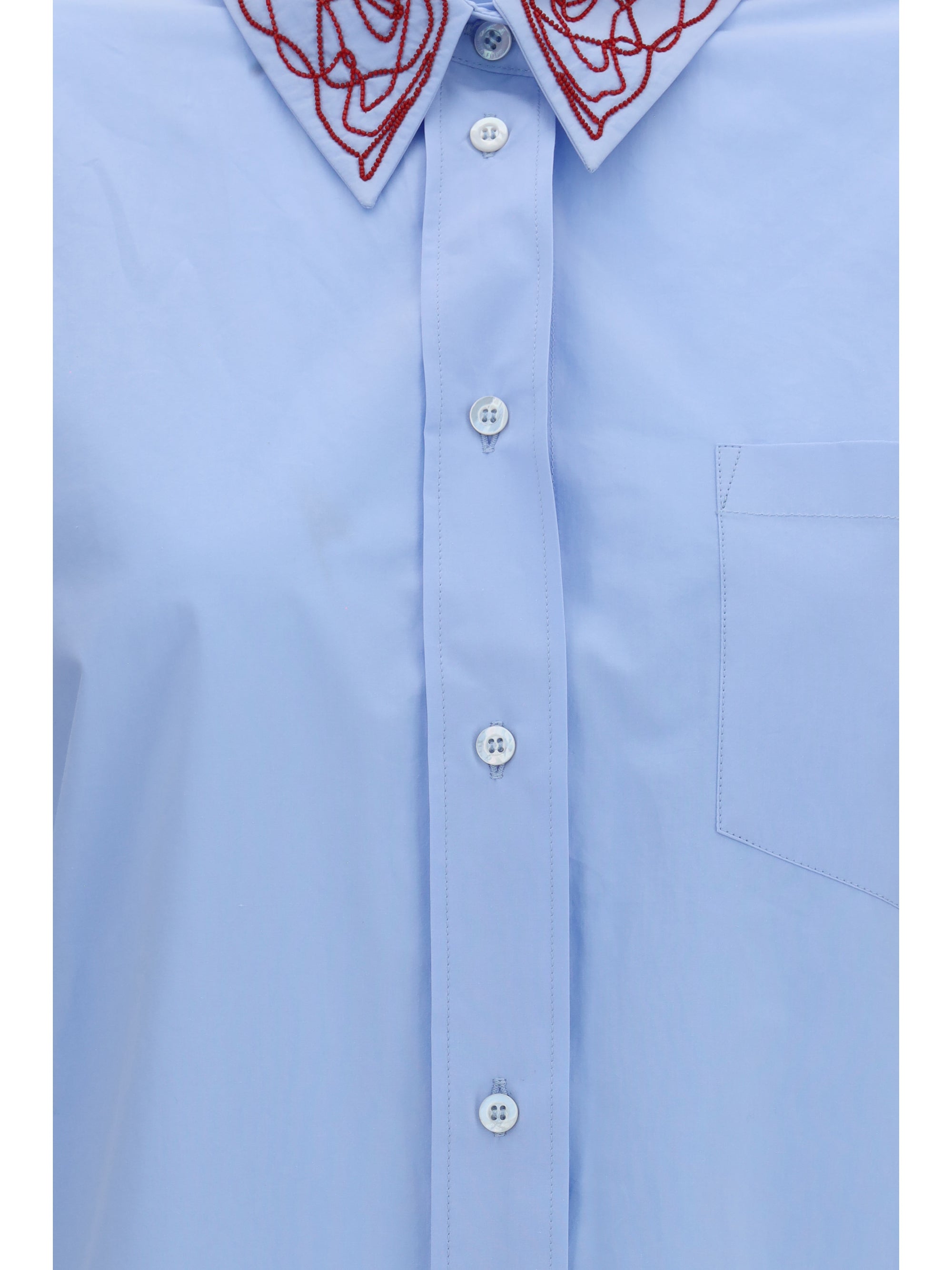 boyfriend poplin shirt with embellished collar