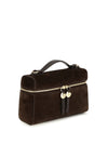 romy suede slim top handle