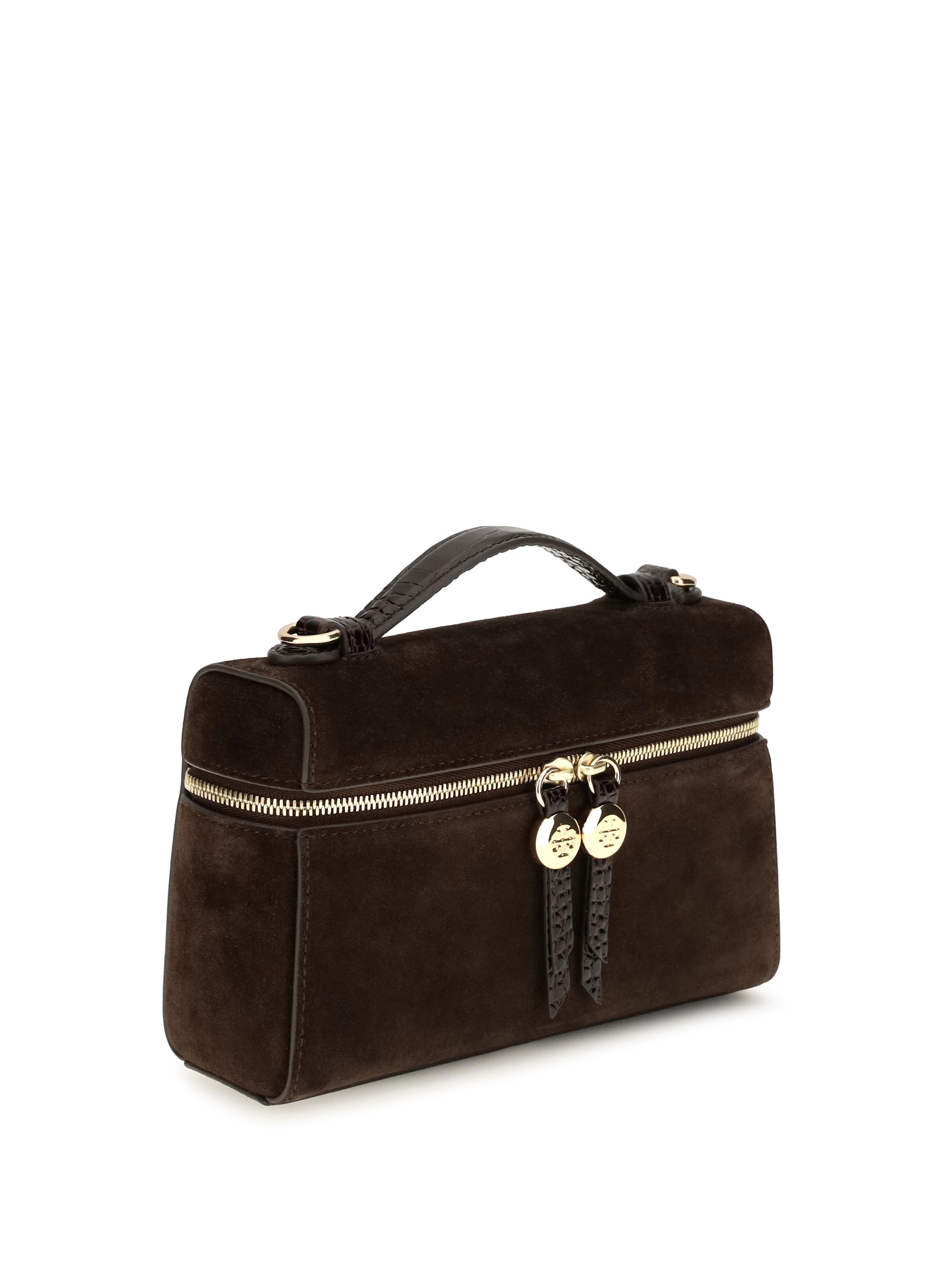 romy suede slim top handle