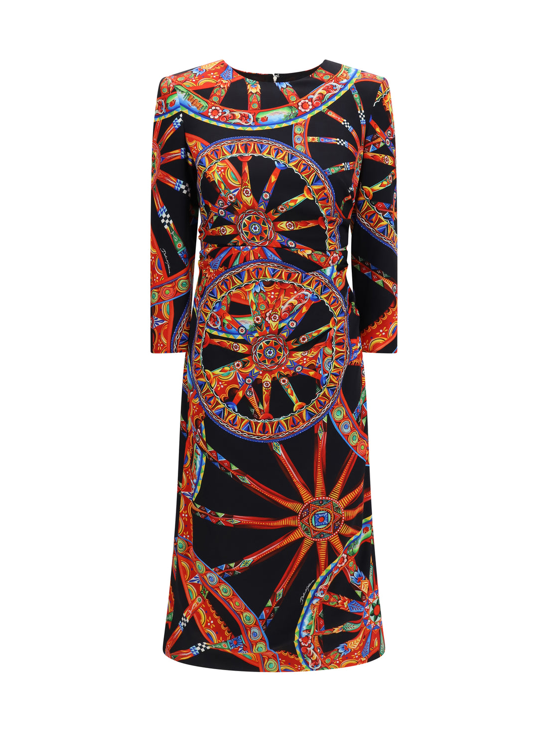 DOLCE &amp; GABBANA 44 carretto print charmeuse dress