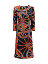 carretto print charmeuse dress