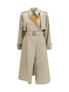 layered classic twill trench coat