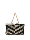 panthea shoulder bag in python and suede