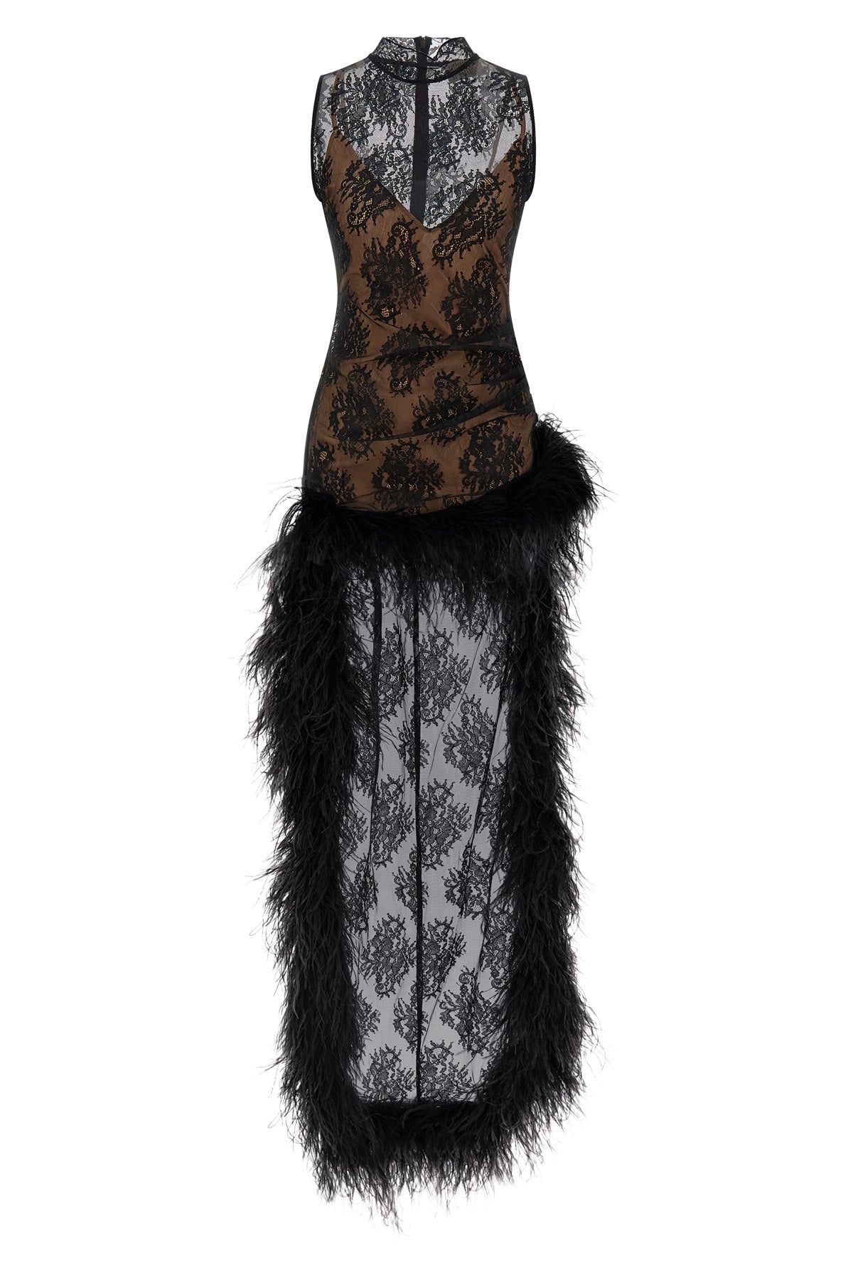 the giuseppe di morabito mini dress defines a scenographic silhouette through a