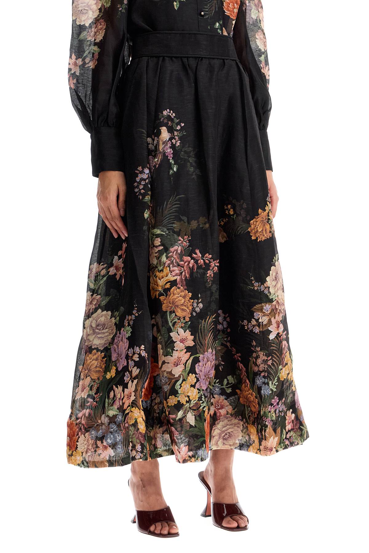 maxi floral skirt