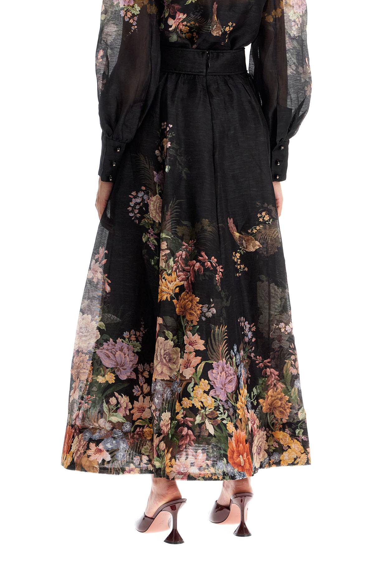 maxi floral skirt