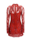 embroidered lace mini dress