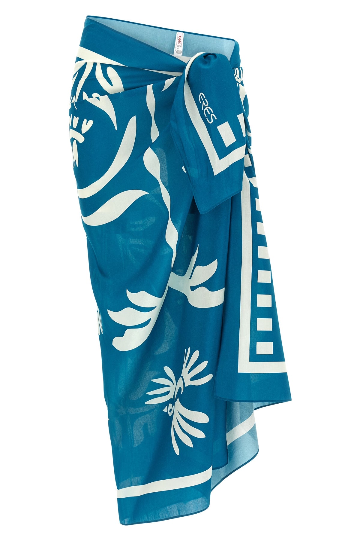 mandapa sarong skirt in stylized vegetable-print silk cotton to tie together