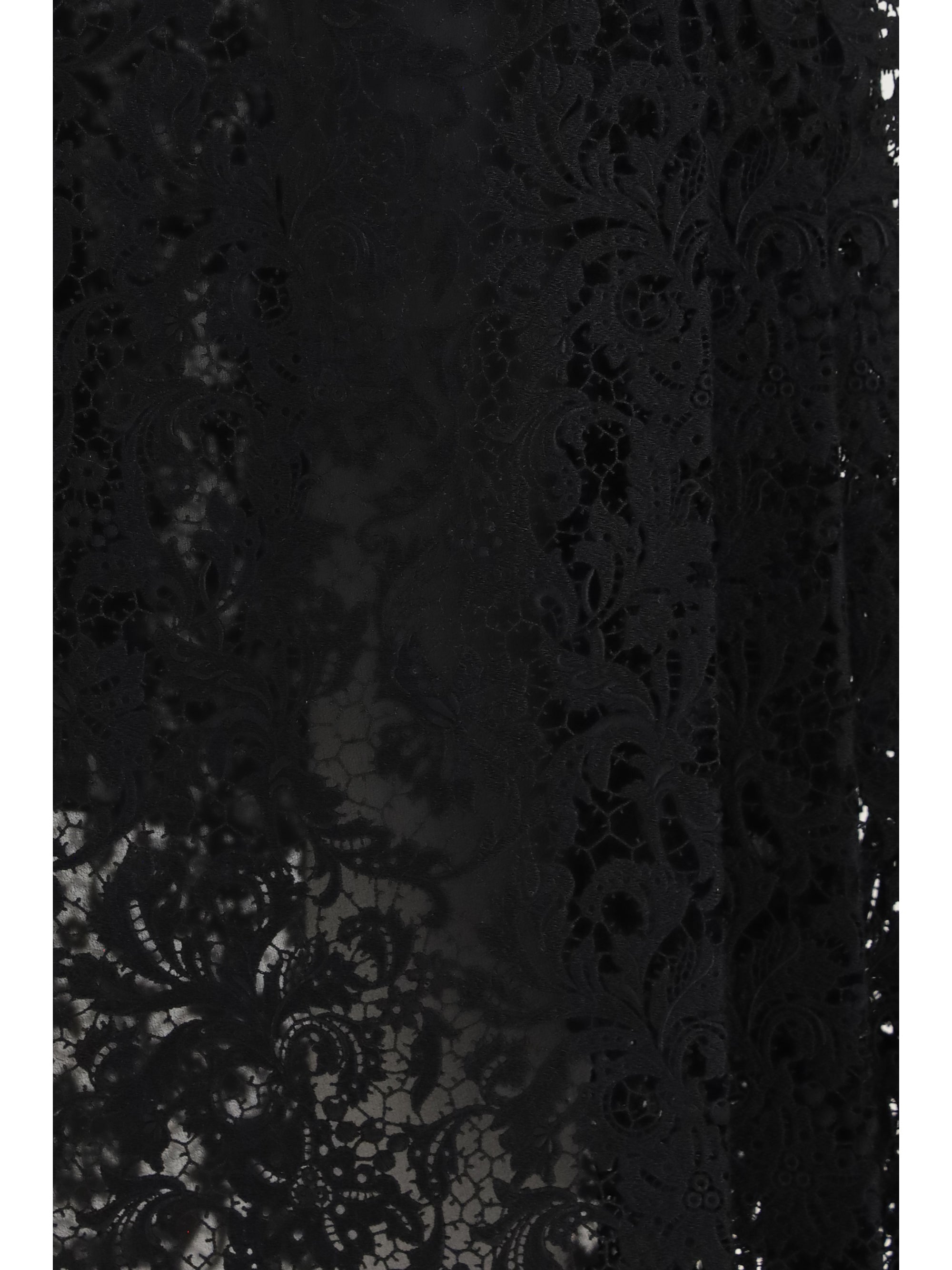 flared midi skirt in macramé lace