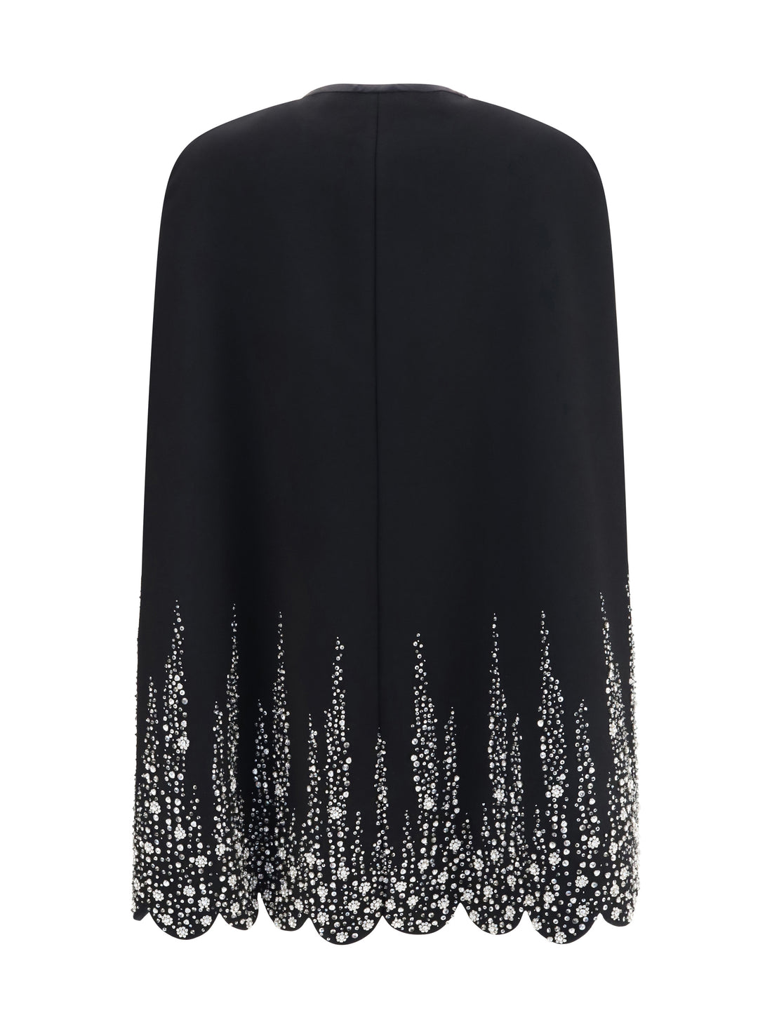 VALENTINO 44 compact drap cape with degradé rhinestone embroidery