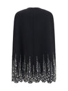 compact drap cape with degradé rhinestone embroidery