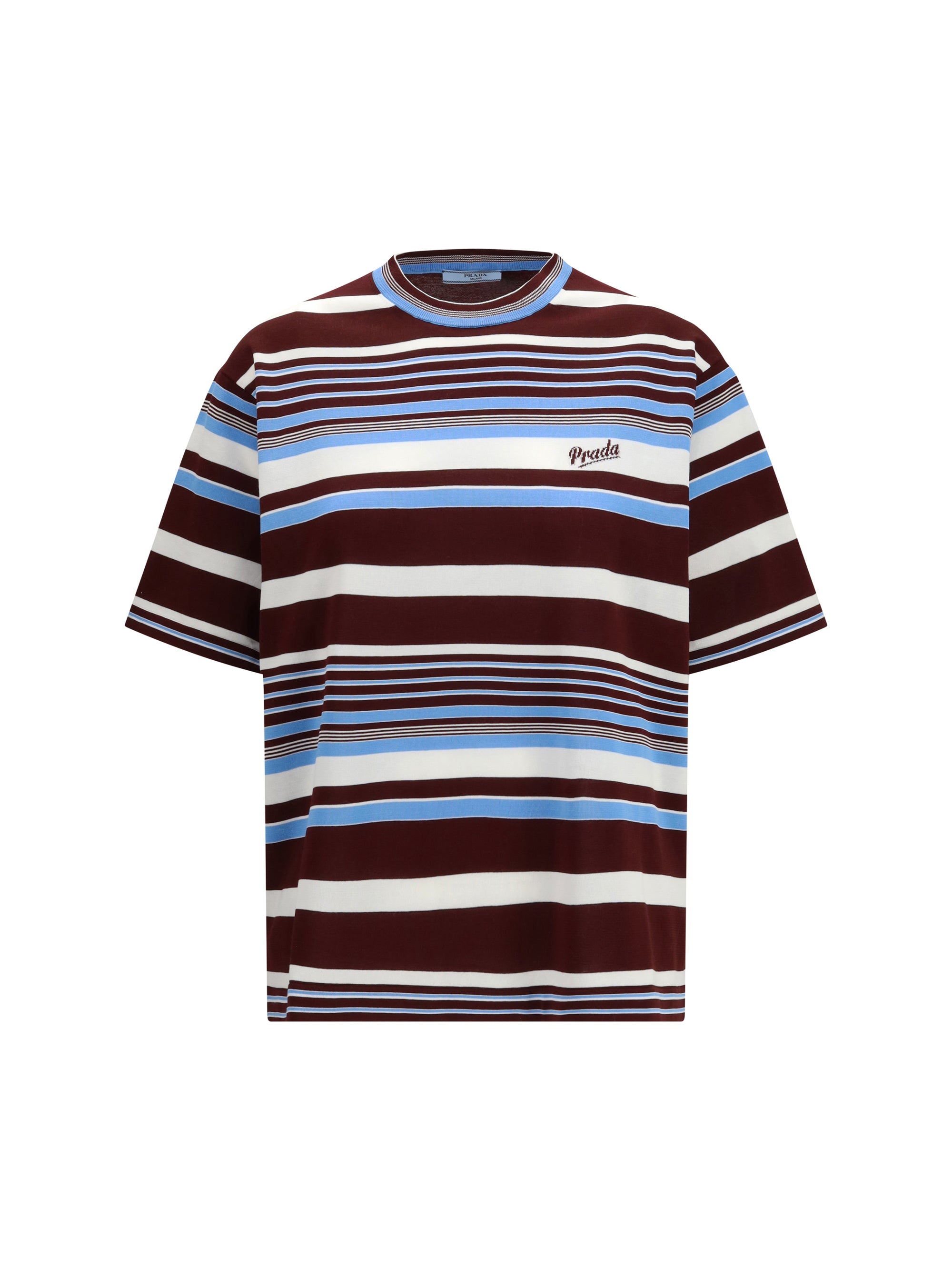 PRADA 42 embroidered cotton t-shirt