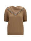 cashmere sweater with jewel scarf
