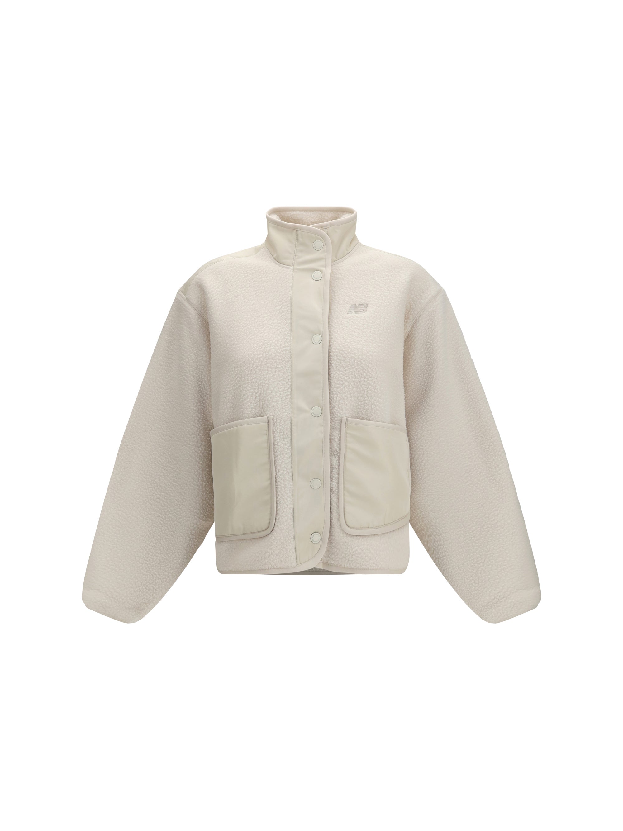high-neck fleece jacket
