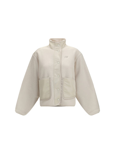 high-neck fleece jacket